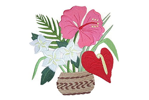 Bolso de playa/tote de lona resistente BeyondVision personalizado de 22" con bordado [Aloha Bouquet]