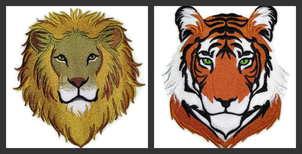 Nature Weaved in Threads, Amazing Animal Kingdom [Royal Bengal Tiger face] [Custom and Unique] Embroidered Iron on/Sew Patch (5" x 5.5") [Made in USA]