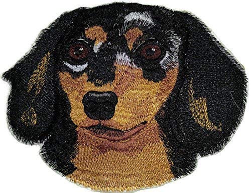 Amazing Custom Dachshund Longhaired Dog Face Embroidery IronOn/Sew Patch (5" x 5.8")[Made in USA]