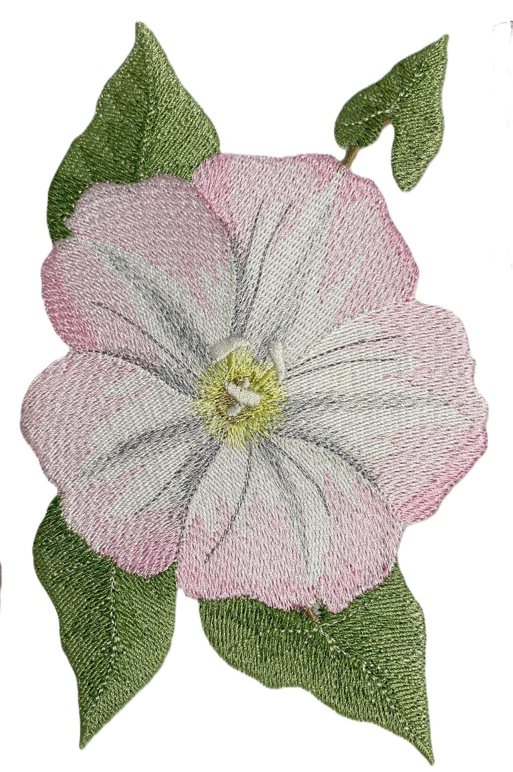 Iris Flower Field Bindweed Embroidered Iron on/Sew Patch (7.45" x 5.86")