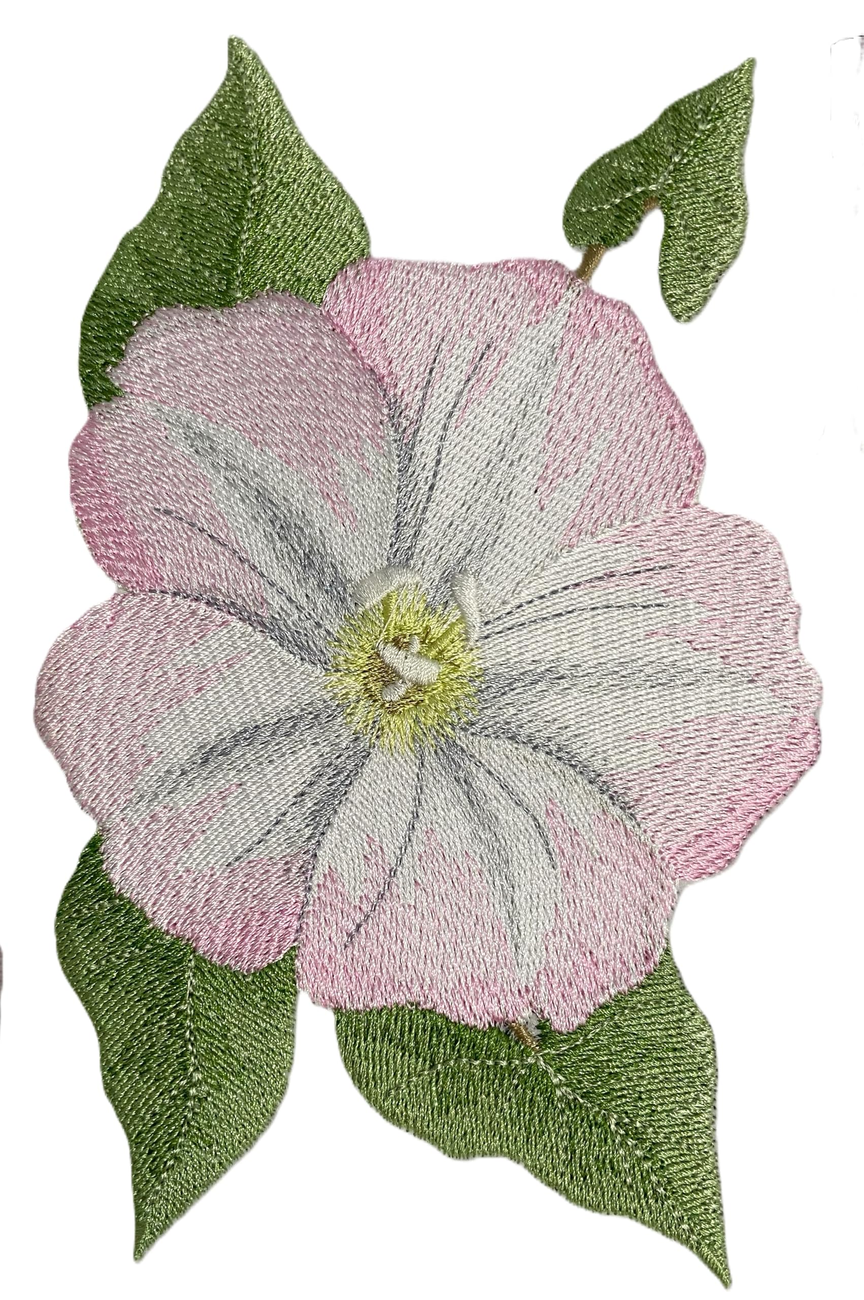 Iris Flower Field Bindweed Embroidered Iron on/Sew Patch (7.45" x 5.86")