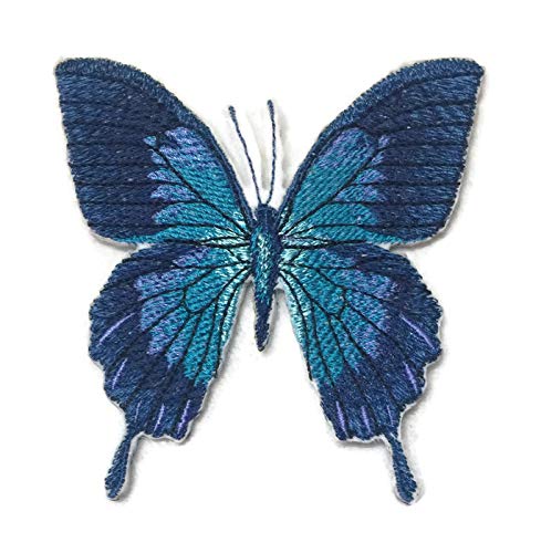 Parche bordado para planchar o coser, personalizado y único, de mariposas coloridas increíbles [Ulises Cola de Golondrina] (8,9 x 9,1 cm), hecho en EE. UU.