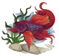 Betta Water Color Fish (6" x 5") embroidered iron-on patch