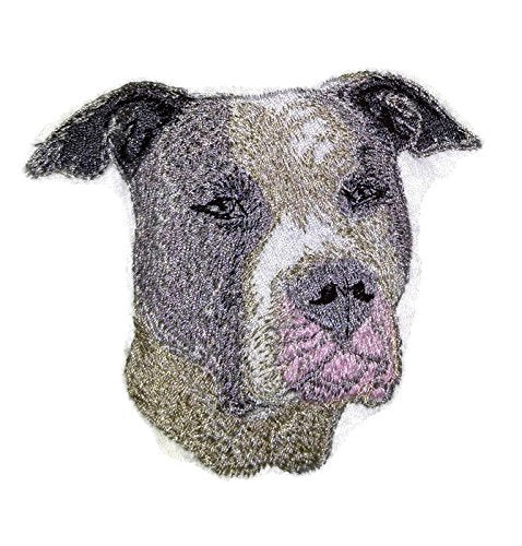 Amazing Dog Faces [ American Staffordshire Dog Face] Embroidery Iron On/Sew Patch (3" x 4")[Made in USA]