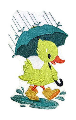 Nature Weaved in Threads, Amazing Rainy Day Duck [Custom and Unique] Embroidered Iron on/Sew Patch (4" x 4") [Made in USA]