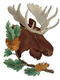 BeyondVision Nature Weaved in Threads, Animal Kingdom [Moose in Pine] [] / (9.42" x 6.88") [] embroidered iron-on patch