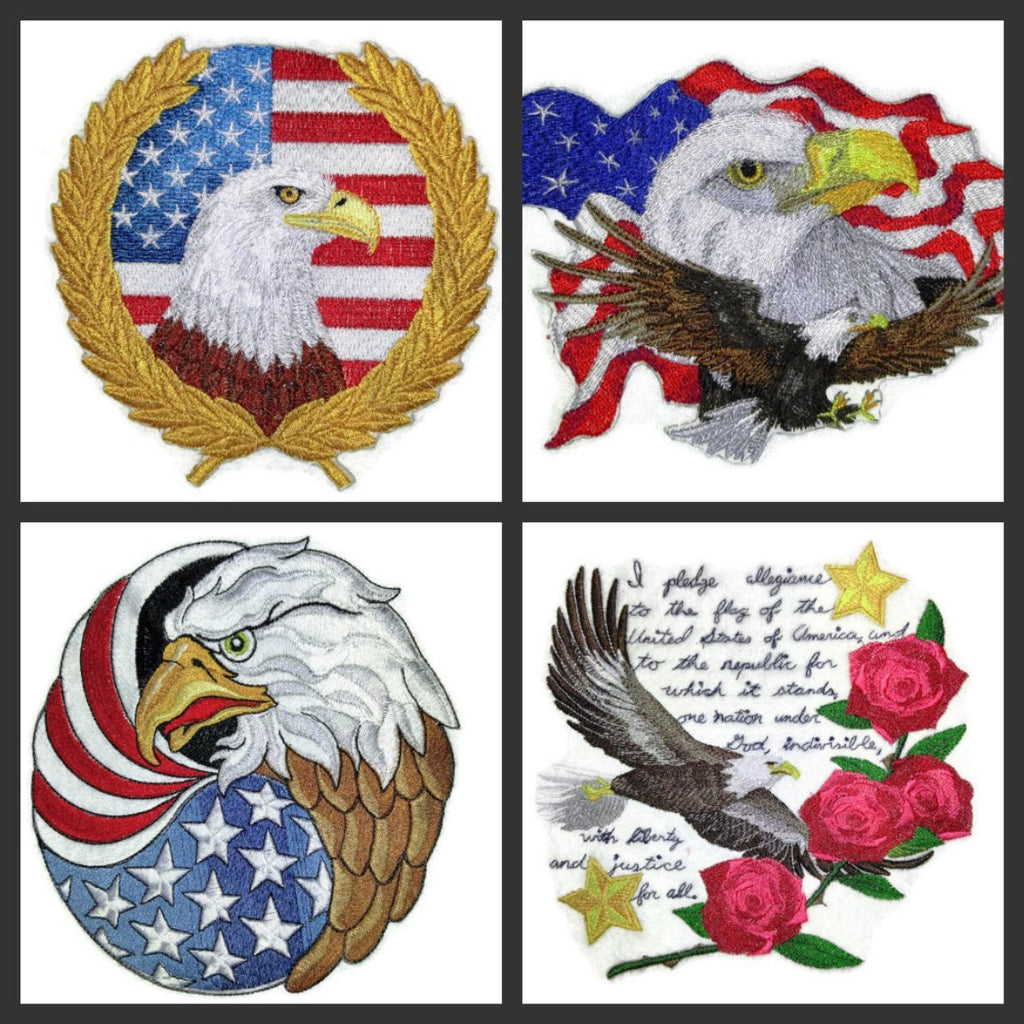Parches patrióticos personalizados y únicos "Dios bendiga a Estados Unidos" [Águila y Laurel] Parche bordado para planchar o coser de 5.5" x 5.5" [Hecho en EE. UU.]