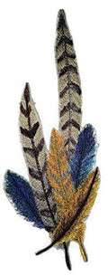 Fancy Feather Collection [Fancy Feathers Border] / (9.37" x 3.44") [] embroidered iron-on patch