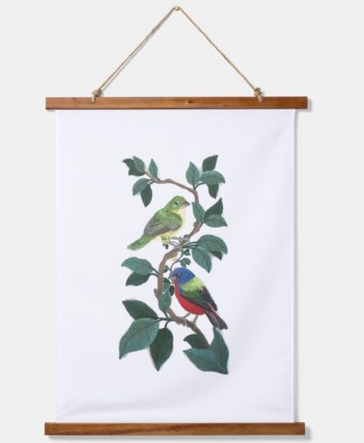 Nature Weaved in Threads, Amazing Birds Kingdom [Painted Bunting Panel ] [Custom and Unique] Embroidered Iron on/Sew Patch (11.74" x 6.09") [Made in USA