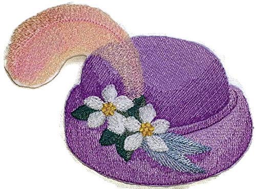 Sombrero victoriano personalizado y único BeyondVision [Sombrero victoriano con plumas] Parche bordado para planchar o coser [5,79" x 3,7"] [Hecho en EE. UU.]