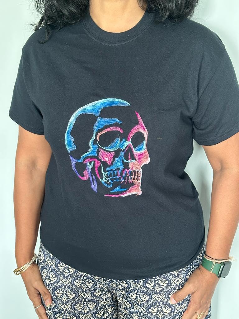 BeyondVision Custom Embroidered Women's T-Shirt (Black, Large)