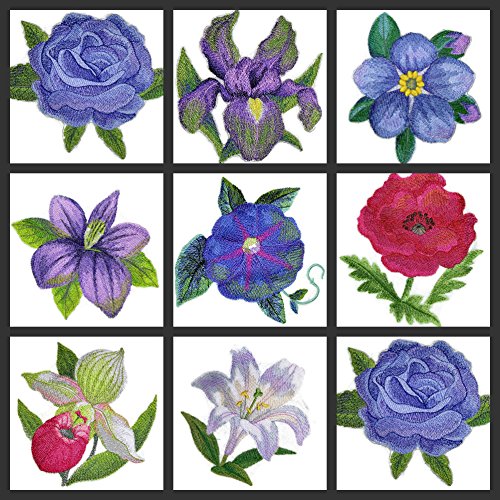 BeyondVision Custom and Unique Water Color Blooms and Butterflies [Watercolor Lenten Rose Bloom] Embroidered Iron on/Sew Patch (4.84" x 5.18") [Made in USA]
