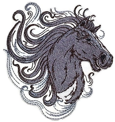 Parche bordado personalizado y único "Spirit of Stallion" [Spirit of Stallion n.° 3] para planchar o coser (12,7 cm x 12,7 cm) [Hecho en EE. UU.]