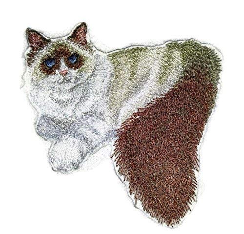 Amazing Custom Cat Portraits [Ragdoll Cat ] Embroidered Iron On/Sew Patch (4.5" x 4.2") Made in USA]