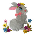 Nature Weaved in Threads, Baby Animal Kingdom [ Sweet Spring Bunny ][] / (6.91" x 7.41") embroidered iron-on patch