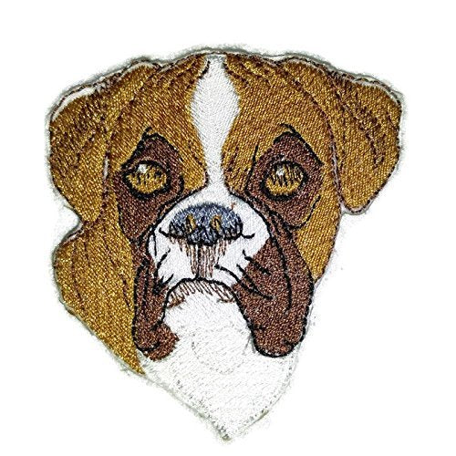 Amazing [BoxerDog Face] Embroidery Iron On/Sew Patch (3" x 2.5")[Made in USA]