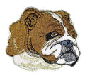 Bulldog Dog Face (3" x 3") embroidered iron-on patch