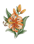 Sketched Tiger Lily Single (4.5" x 5") embroidered iron-on patch