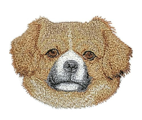Amazing Custom Dog Face Portraits [ Tibetan Spaniel ] Custom and Unique] Embroidered Iron on/Sew Patch (4" x 43") [Made in USA]