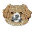 Tibetan Spaniel Dog Face (4" x 4.3") embroidered iron-on patch