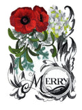 Beyond Vision Merry Christmas [Christmas Boutique - Merry Poppies ] / (6.9" x 9.53") [] embroidered iron-on patch