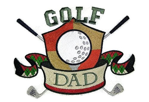 Happy Father's Day custom and Unique Embroidered Gift [Golf Dad] Embroidered Iron on/Sew patch (7.8" x 5.87") [Made in USA]