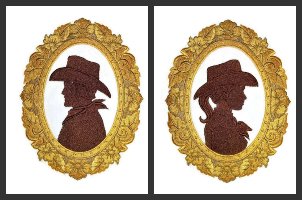 Custom and Unique Cowboy Gear [Cowgirl Cameo ] Embroidered Iron on/Sew Patch (7.58" x 5.87") [Made in USA]