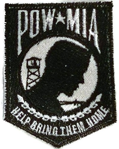 God Bless America Custom and Unique Patriotic Patches [Pow Mia ] Embroidered Iron on/Sew Patch (3.7" x 2.7")] [Made in USA]