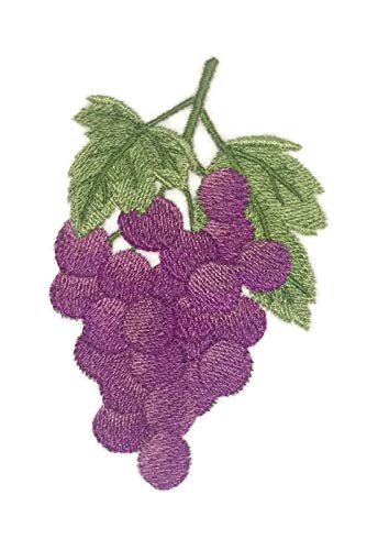Nature Weaved in Threads, Amazing Fruits [Grapes ] [Custom and Unique] Embroidered Iron on/Sew Patch [4.5" x "2.88"]. [Made in USA]