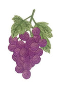 Nature Weaved in Threads, Fruits [Grapes ] [] / [4.5" x "2.88"]. [] embroidered iron-on patch