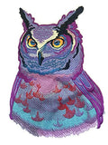 Nature Weaved in Threads, Birds [Sunset Owll [] / (7.8" x 5.53") [] embroidered iron-on patch