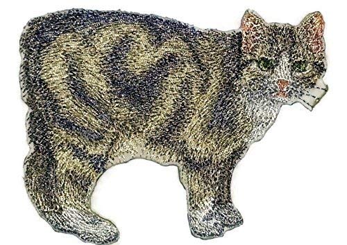 Amazing Custom Cat Portraits [Manx Cat] Embroidered Iron On/Sew Patch (4.5" x 4") Made in USA]