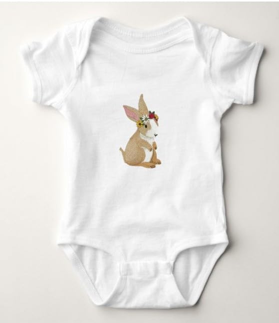 Nature Weaved in Threads, Amazing Sweet Woodland Bunny [Custom and Unique] Embroidered Iron on/Sew Patch (4.85" x 43.13") [Made in USA]