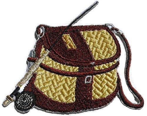 BeyondVision Let's Go Fishing Custom and Unique [ Creel & Reel ] Embroidered Iron On/Sew Patch (4" x 3.3") Made in USA