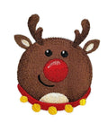 Nature Weaved in Threads, Baby Bird Kingdom [ Roly-Poly Reindeer ][] / (3.3" x 3.86") [] embroidered iron-on patch