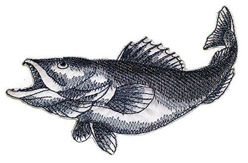 Nature's Bounty Beautiful Custom Fish Sketch [Walleye Fish] Embroidered Iron On/Sew Patch (5" x 4.85") Made in USA]