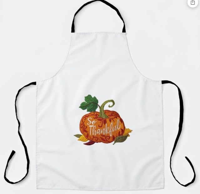 Happy Thanksgiving (So Thankful) Custom and Unique Embroidered Iron on/Sew Patch (5.23" x 4.87")