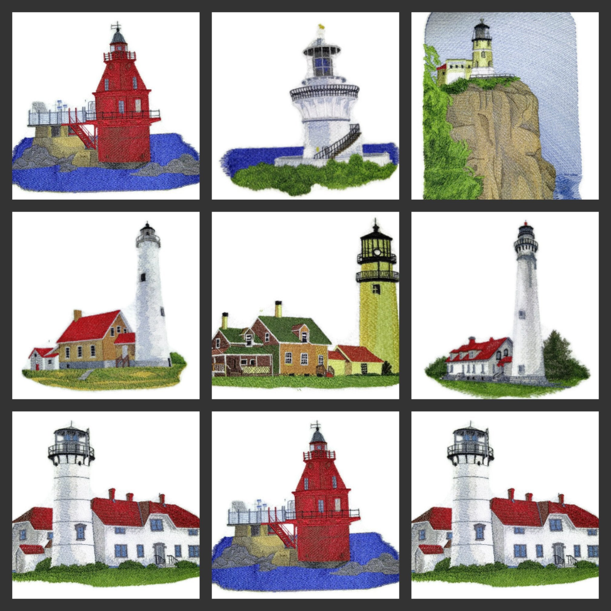 Ship John Shoal Lighthouse Embroidered Patch – Historic Maritime Beacon Iron-On or Sew-On Applique, 8.6" x 7", Made in USA
