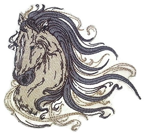 Parche bordado para planchar o coser, personalizado y único, Spirit of Stallion [Spirit of Stallion n.° 2] de 5,20" x 5*" [Hecho en EE. UU.]