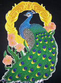 Nature Weaved in Threads, Birds Kingdom [Peacock Cameo] [] / (9.5" x 6.5") [] embroidered iron-on patch