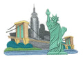 New York City Square (6.17" x 4.5") embroidered iron-on patch