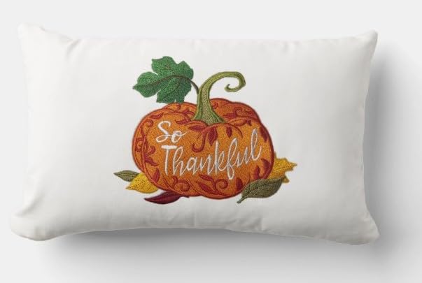 Happy Thanksgiving (So Thankful) Custom and Unique Embroidered Iron on/Sew Patch (5.23" x 4.87")