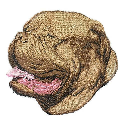 Impresionantes retratos de caras de perro personalizados [Dogo de Burdeos] Parche bordado para planchar o coser, personalizado y único [10 x 10 cm] [Hecho en EE. UU.]