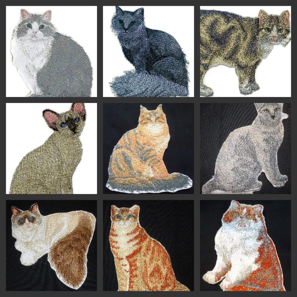Impresionantes retratos de gatos personalizados [Gato siamés (punta chocolate)] Parche bordado para planchar o coser [11,4 x 10 cm] Hecho en EE. UU.