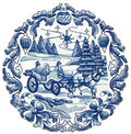 BeyondVision Shades of Blue [ Delft Blue Christmas Carriage ] / (6.89" x 6.12") [] embroidered iron-on patch