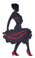 BeyondVision Let's Dance [Flamenco Silhouette Left Posture] / (5.53" x 4.11") [] embroidered iron-on patch