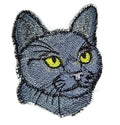 Bombay Cat Face (3" x 3") embroidered iron-on patch