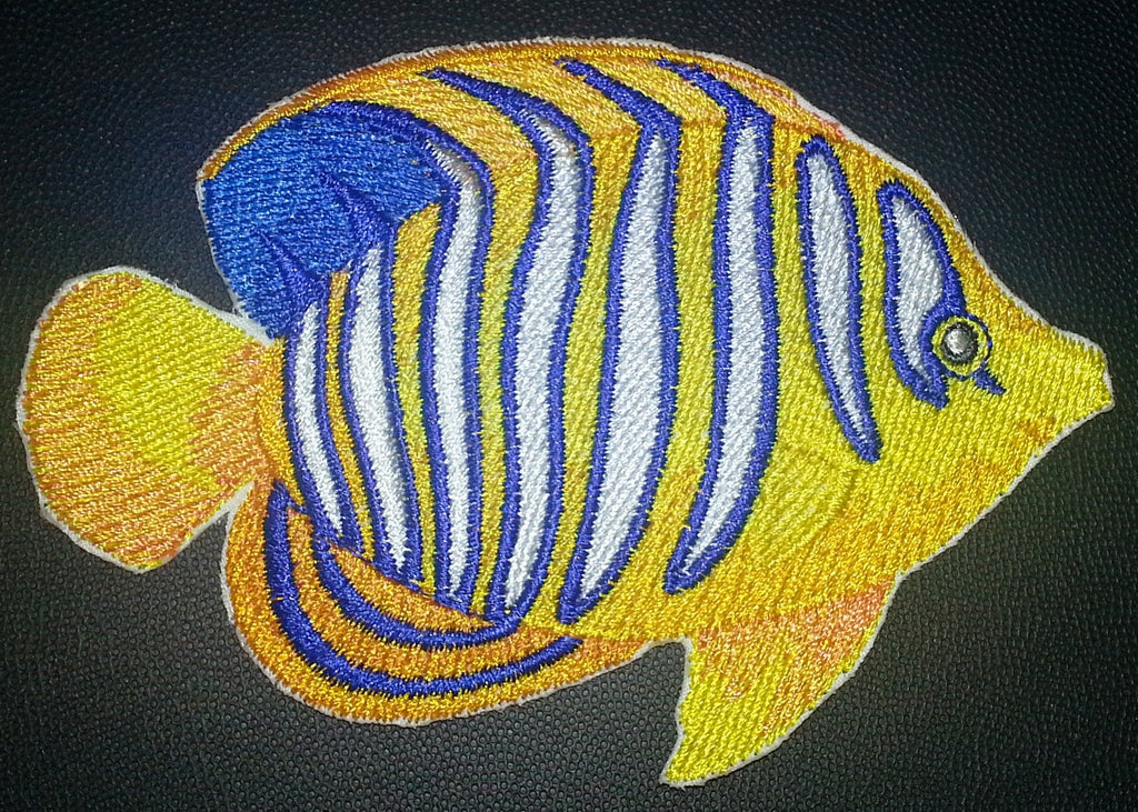 Nature's Bounty Beautiful Custom Fish Portraits [ Angel Fish ] Embroidered Iron On/Sew Patch (4.5" x 3.5") Made in USA]