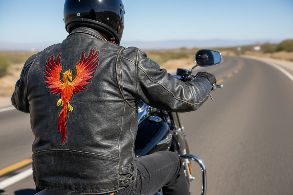 Rising Phoenix Embroidered Patch Large (9.99" x 5.94") in | Iron-On or Sew-On | Mythical Firebird Applique for Jackets, Bags & DIY Fashion