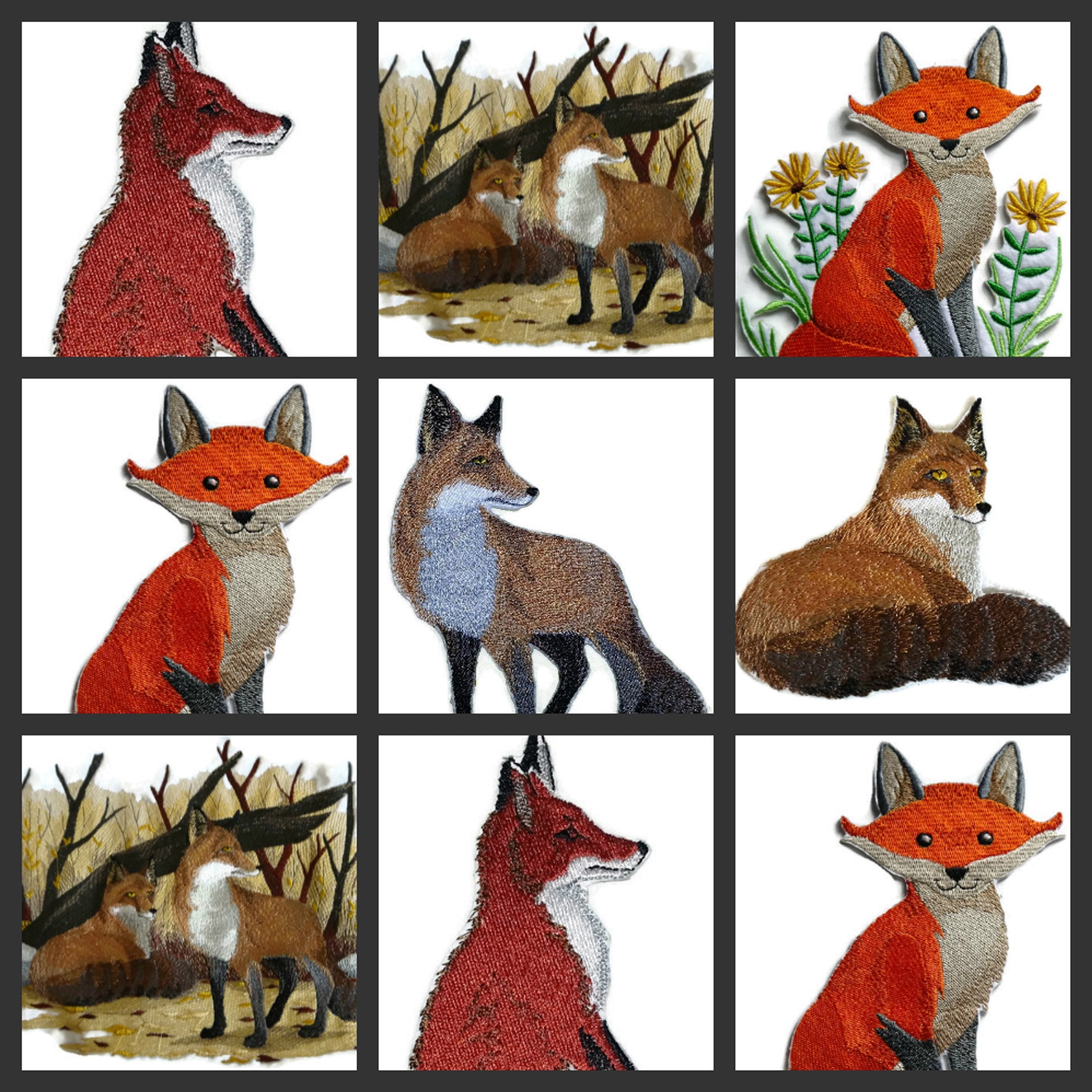 Nature Weaved in Threads, Amazing Animal Kingdom [Wild Beauty Fox ][Custom and Unique] Embroidered Iron on/Sew Patch (6.85" x 8.88")